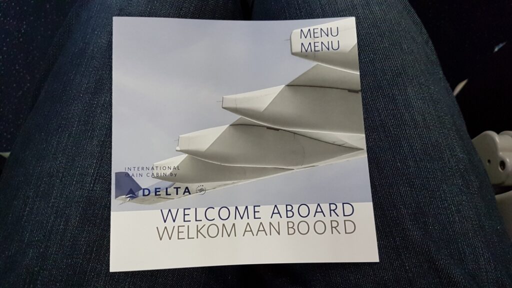 Delta Airlines Menu